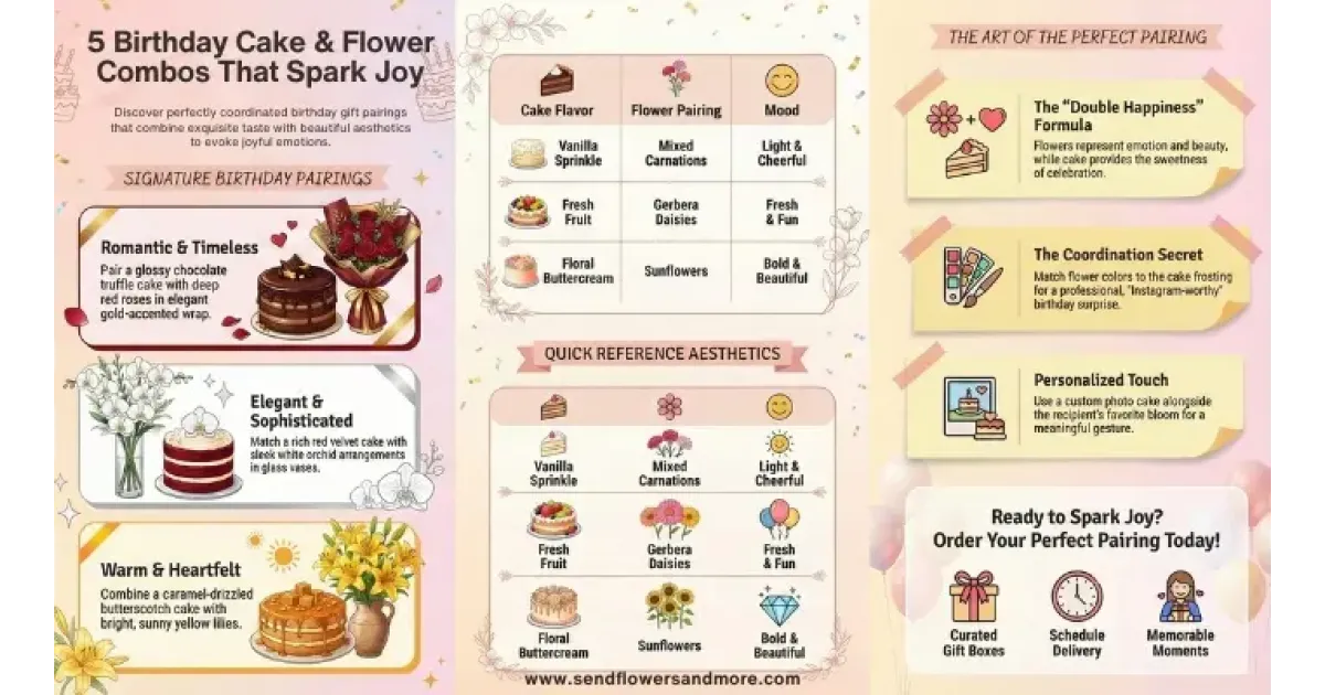 5 Delightful Birthday Cake and Flowers Combos to