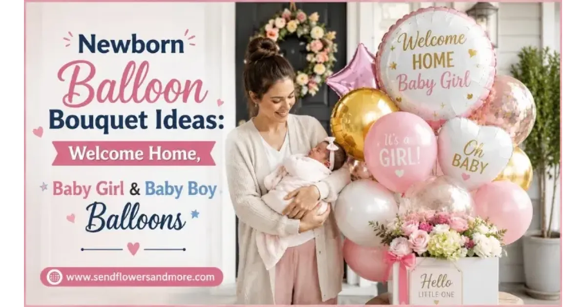Newborn Balloon Bouquet Ideas: Welcome Home,