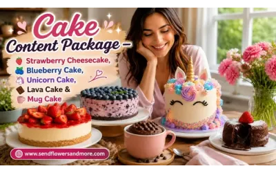 Cake Content Package — Strawberry Cheesecake, Blueberry