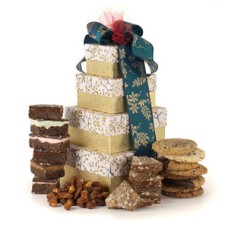 All That Glitters Tower(8 Cookies, 6 Brownies, 1/2 lb Toffee, 1/4 lb Candied Nuts)