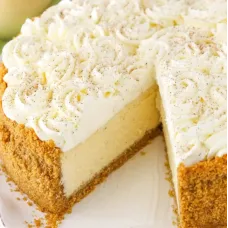 NEW! Holiday Eggnog Cheesecake