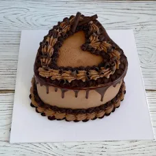 Chocolate Drip Heart-Shaped Cake