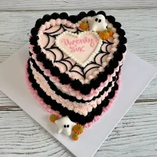 Halloween Gothic Heart-Shaped Cake