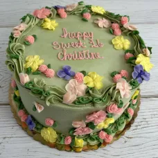 Cottagecore Cake with Butterflies and Vines