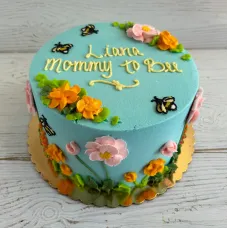 Floral "Mommy to Bee" Cake