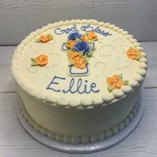 Cross with Pansies and Roses Cake