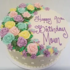 Crescent Floral Pastels Cake - VEGAN