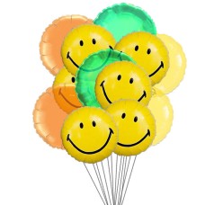 Wide smile balloons (6-Mylar Balloons and 6-Latex Balloons)