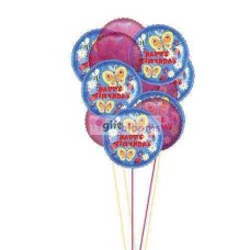 Cheering colourful birthday balloons (5 Latex and 6 Mylar Balloons)