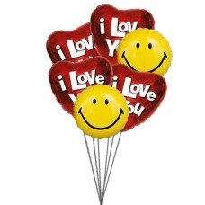 Sparkling Hearts Balloons (6 Mylar Balloons)