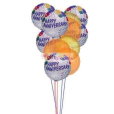 Balloons of wishing happy anniversary (3 Latex and 6 Mylar Balloons)