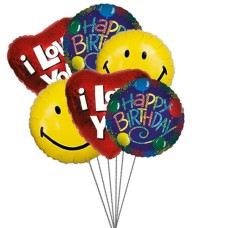 Birthday bash balloons full of love,smile and wishes (6-Mylar Balloons)