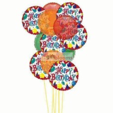 Cheerful happy birthday balloons (6 Latex and 6 Mylar Balloons)