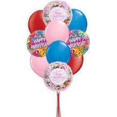 Bunch of Happy Anniversary (6 Latex and 6 Mylar Balloons)