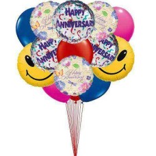 Happy anniversary balloons (6-Latex And 6 - Mylar Balloons)