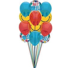 Getwell smiley balloons (6-Mylar and 6-Latex Balloons)