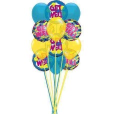 Bunch of Get well Soon Balloons (6 Latex and 3 Mylar Balloons)