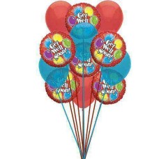 Get well Soon wishes (3 Latex and 6 Mylar Balloons)