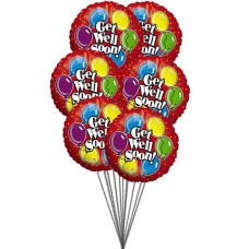 Get well Soon wishes (6 Mylar Balloons)