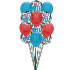 Get well Soon Balloons (3 Latex and 6 Mylar Balloons)