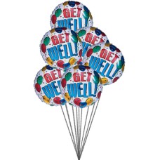 Get well Soon Balloons (6 Mylar Balloons)