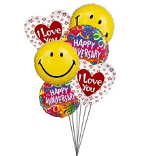 Lovely anniversary balloons (6 Mylar Balloons)