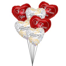 Balloons bouquet of love (6 Mylar Balloons)