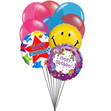 Birthday Party balloons (6 Latex and 3 Mylar Balloons)