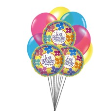 Just because of you (3 Mylar Balloons & 6 Latex Balloons)