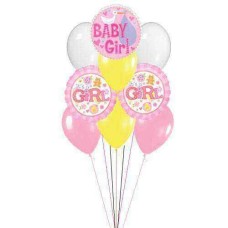 For Baby Girl (6 Latex and 3 Mylar Balloons)