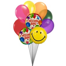 Smiley Home (3 Mylar Balloons and 6 Latex Balloons)