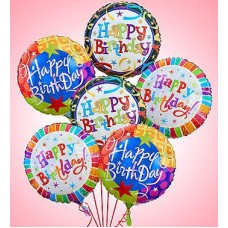 Air-Rangement - Birthday Mylar Balloons (6 Mylar Balloons)