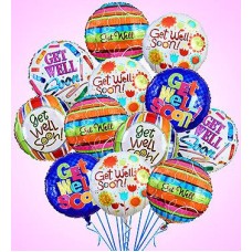Air-Rangement - Get Well Mylar Balloons (One Dozen)