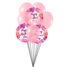 Mother 's Day Wishes Balloons Bouquet (3 Mylar Balloons & 6 Latex Balloons)