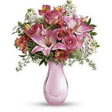 Giftblooms Pink Reflections Bouquet with Roses (Standard)