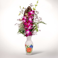 Asiatic Orchids with vase