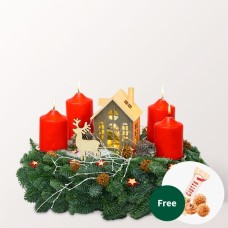 Wreath Leuchtender Advent (Ã˜ 40 cm) with 3 Ferrero Giotto