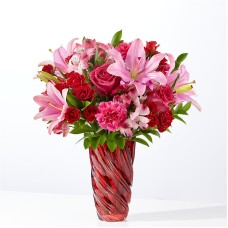 Berry in Love Bouquet with Luxe Swirl Vase (Standard)