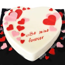 White Heart Love Ribbon Cake - 2.2 Lbs