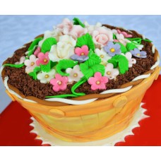 Chocolate Flower Basket Cake