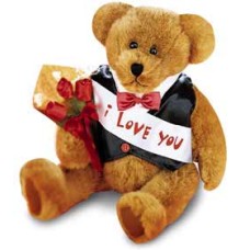 Customizable Message Bear With Roses