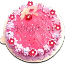 2 Pounds Strawberry Round Shape Cake