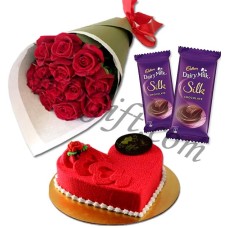 (15) Roses W/ Cake & Chocolate