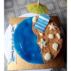 1 Pound sea beach theme cake