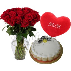 (0004) Cake W/ rose & pillow