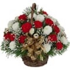 (25) Ferrero Basket W/ Red Roses