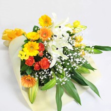 Lily and seasonal bouquet/warm colors