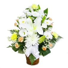 Offering Arrange Deluxe Tall White & Yellow/Orange