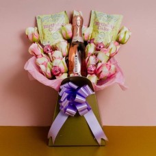 Pink Prosecco and Lindor Birthday Popcorn Bouquet