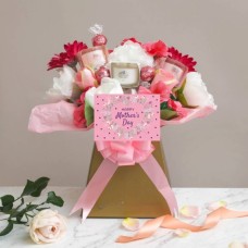 Mothers Day Pretty in Pink Chocolate and Yankee Candle Bouquet